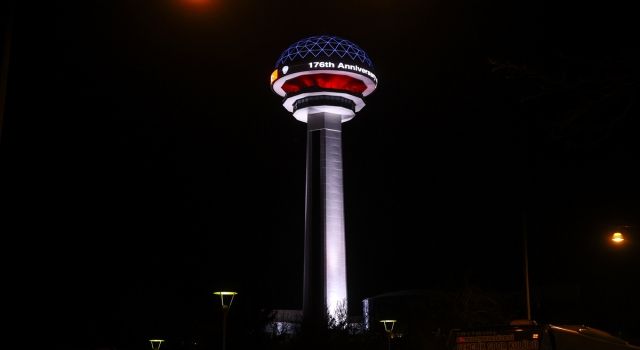 Atakule’ye ”polis çakarı” ışıklandırması