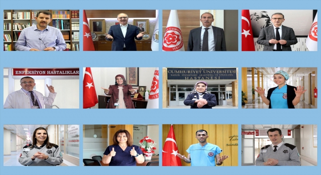 Sivas’ta il protokolü hijyene dikkati çekmek için kamera karşısına geçti