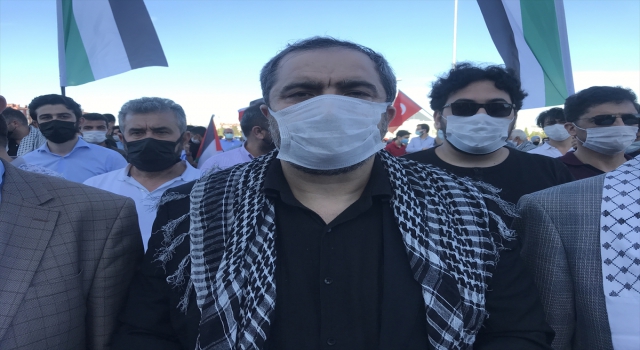 Konya’da İsrail’in Filistinlilere saldırıları konvoy oluşturularak protesto edildi