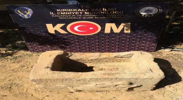 Kırıkkale’de bir evin bahçesinde lahit mezar ele geçirildi