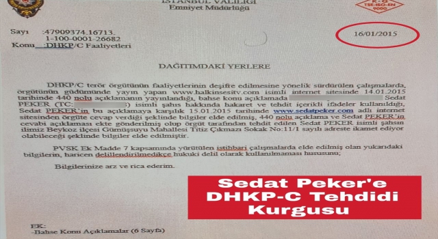 Suç örgütü elebaşı Sedat Peker’e ”DHKPC tehdidi” bahanesiyle verilen koruma kararında FETÖ izi tespit edildi