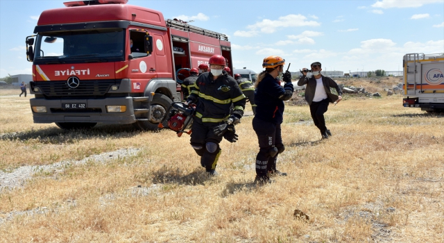 Aksaray’da gerçekleştirilen deprem tatbikatı gerçeğini aratmadı