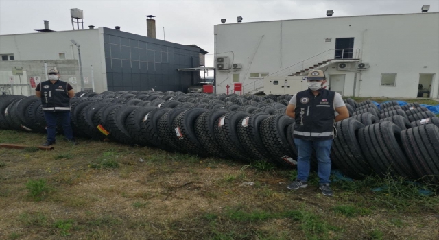 Eskişehir’de gümrük kaçağı 127 tır lastiği ele geçirildi