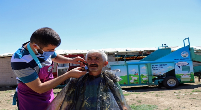 Çobanlara ve besicilere yaylada ücretsiz mobil tıraş hizmeti