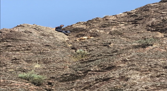 Kırıkkale’de kayalıkta mahsur kalan 2 keçiyi itfaiye ekipleri kurtardı