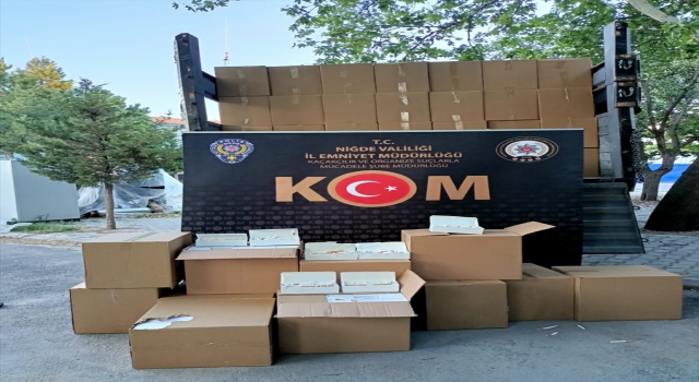Niğde’de 20 bin paket kaçak makaron ele geçirildi