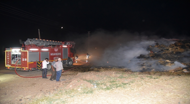 Kırıkkale’deki yangında bin saman balyası yandı