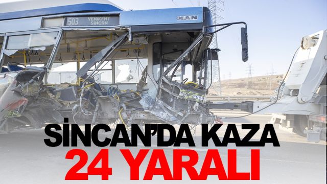 Ankara'da belediye otobüsü köprü korkuluklarına çarptı