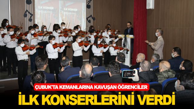 Çubuk'ta kemanlarına kavuşan öğrenciler ilk konserlerini verdi