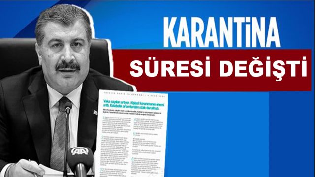 Fahrettin Koca: Pozitif vakaların karantina süresi 7 gün olarak belirlenmiştir