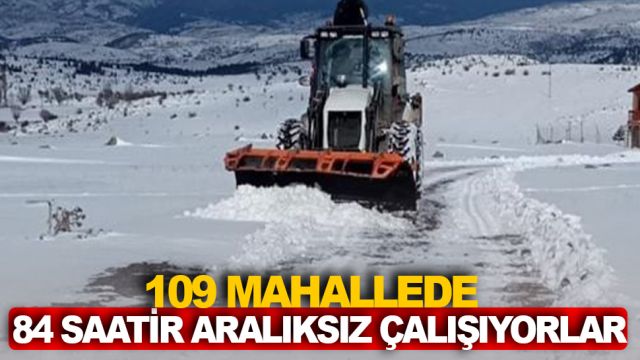 Kızılcahamam’da Karla mücadele çalışmaları 84 Saattir devam ediyor