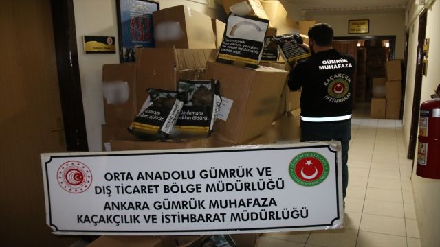 Ankara'da 2,3 ton kaçak tütün ele geçirildi