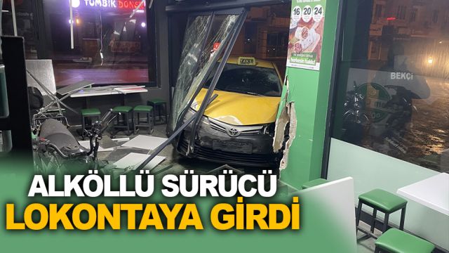 Çubuk'ta taksinin lokantaya girmesi sonucu sürücü yaralandı