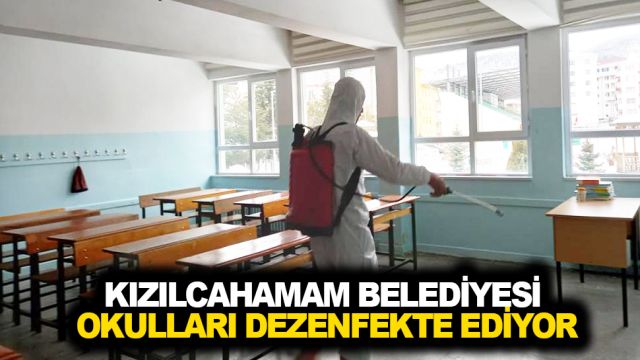 Kızılcahamam Belediyesi Okulları Dezenfekte Ediyor