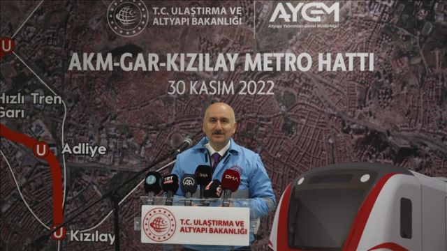 Bakan Karaismailoğlu: AKM-Gar-Kızılay Metro Hattı'nı 2023 başında açacağız