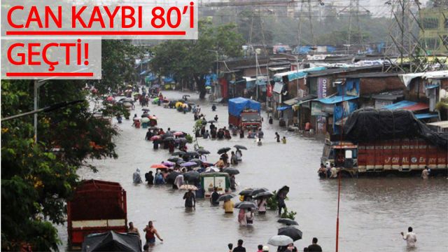Hindistan'da Yağışlar Nedeniyle Can Kaybı 80'e Yükseldi