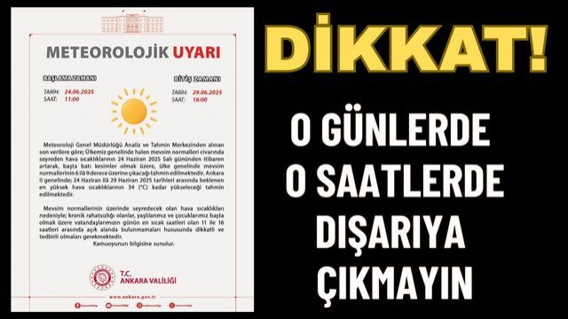Ankara'da hava bunaltacak 34 dereceyi göreceğiz.