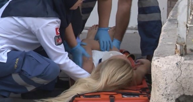 Otelin balkonundan düşen kadın yaralandı