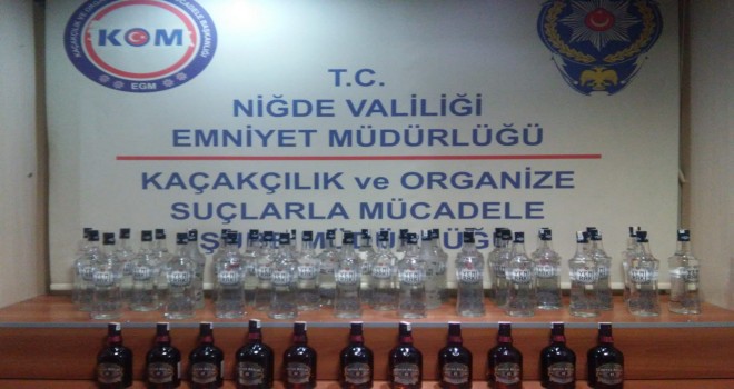 Niğde'de kaçak içki operasyonu