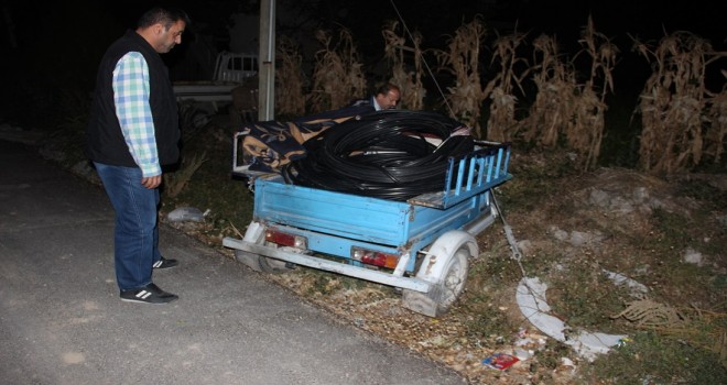 Kablo hırsızları kovalamaca da yakalandı