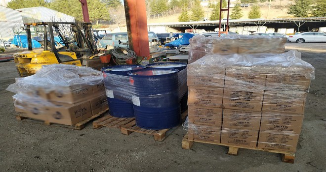 Kahramankazan'da 2 bin 500 litre Kaçak dezenfektan ele geçirildi